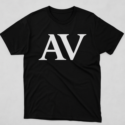 AV Logo Tee - Black and white